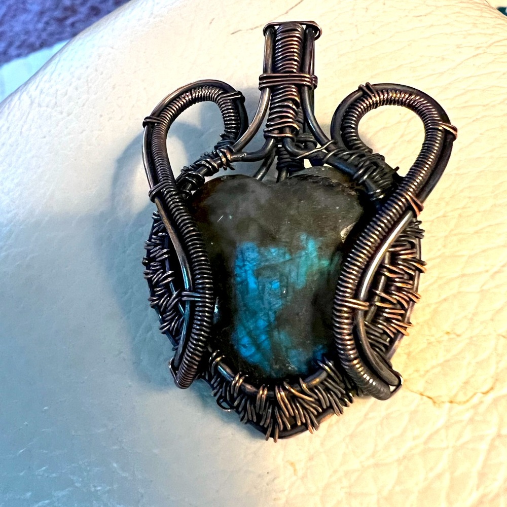 Copper Wire Wrapped Pendant